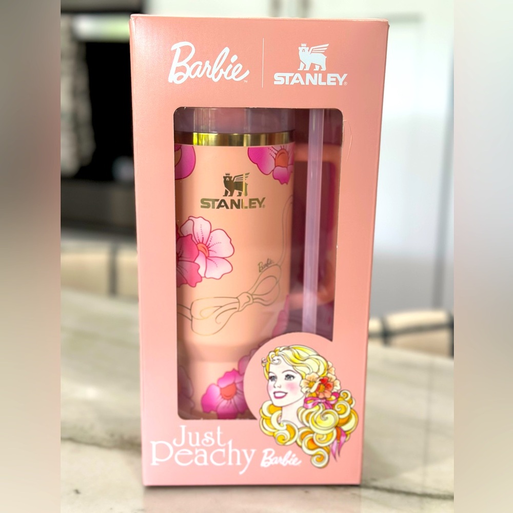 Barbie x Stanley Tumbler '80s PEACHES N CREAM 40 oz Quencher NEW Limited Edition